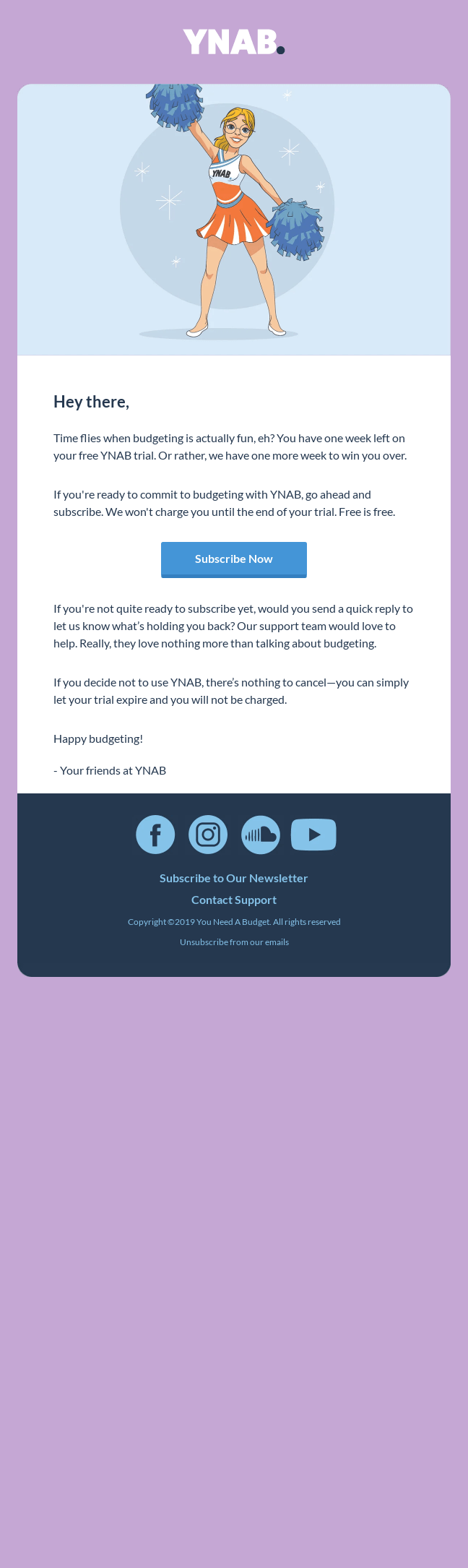 One week left in your YNAB trial