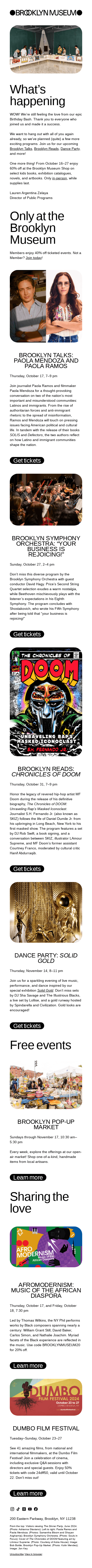 Only at the Brooklyn Museum: last chance to get tickets for our Brooklyn Talks!