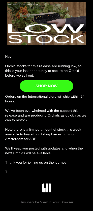 Orchid Stocks are Low