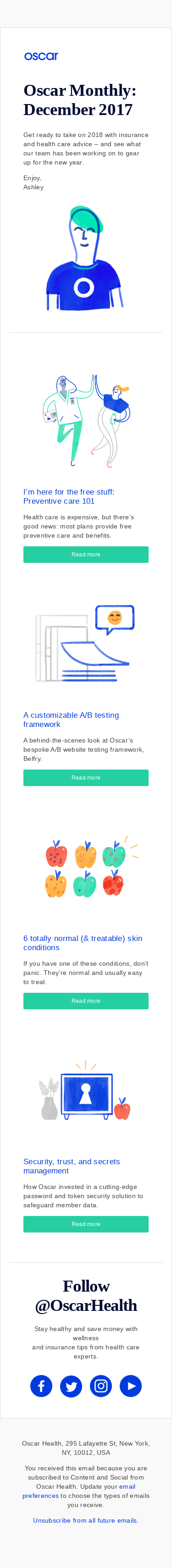 Oscar Monthly – December 2017