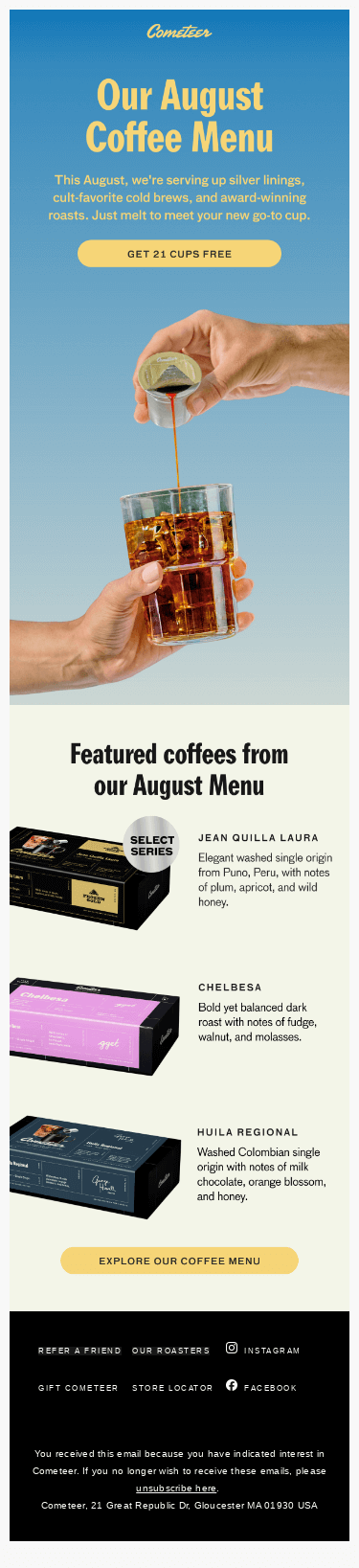 Our August Coffee Menu just dropped