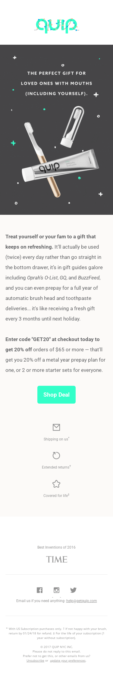 Our first ever holiday offer. 20% off this weekend.