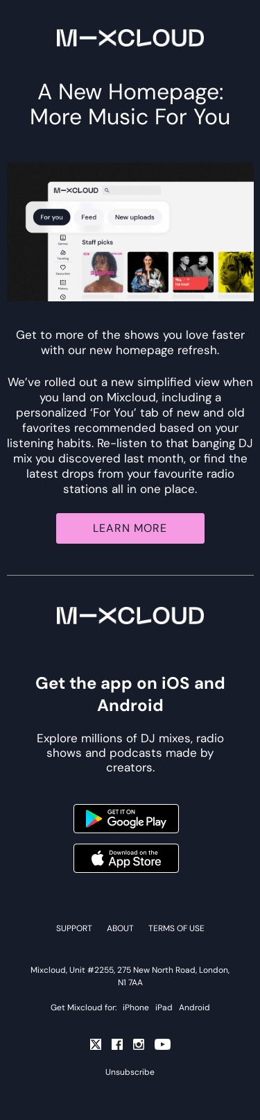💌 Our new homepage gets you to music faster!