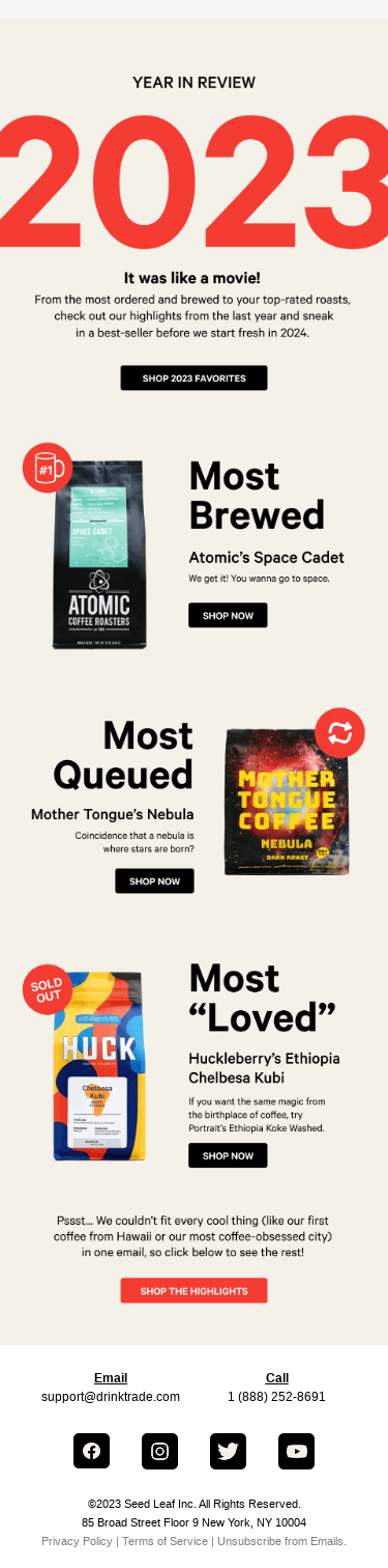 Our top coffees of 2023 🏆