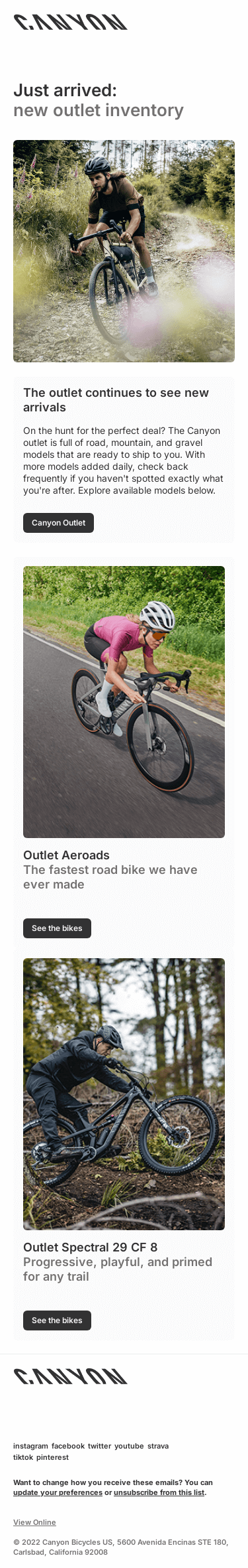 OUTLET: THIS WEEK'S NEW ARRIVALS