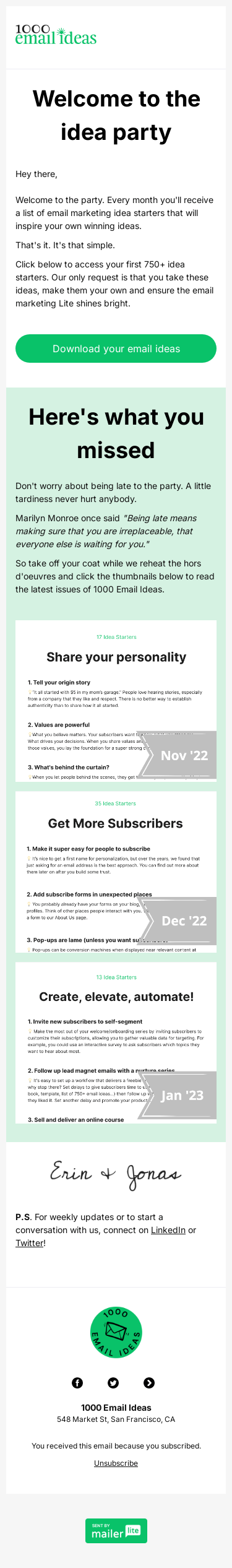 💡 Over 750 email ideas hot off the press