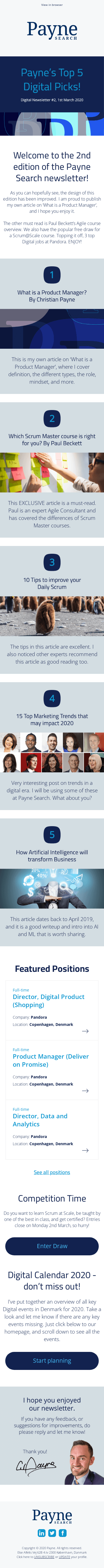 Payne's Top 5 Digital Picks