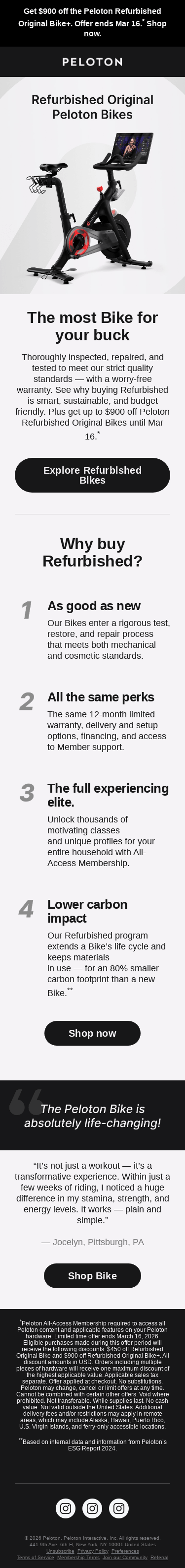 Our lowest price on Refurbished Original Bikes