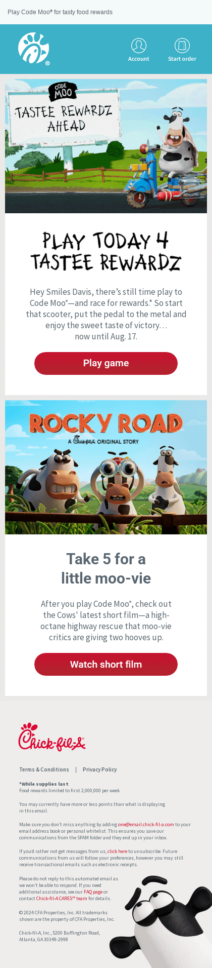 Play Code Moo®. Treat yourself to food rewards.