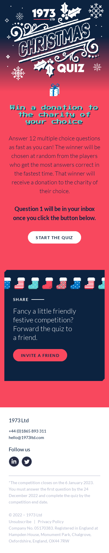 Play our 1973 Charity Christmas Quiz Race Smiles Davis