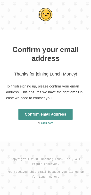 Please confirm your email address