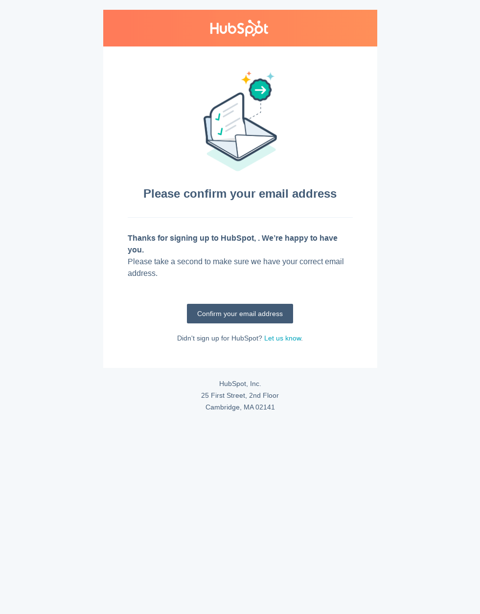 Please confirm your email address