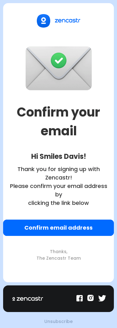 Please verify your email with Zencastr