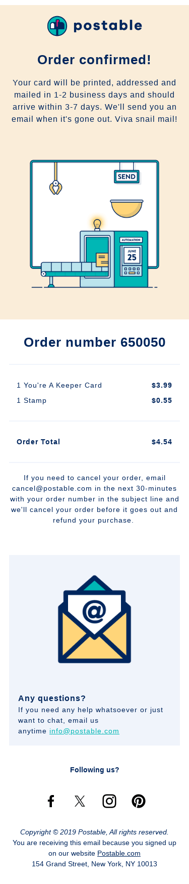 Postable Order