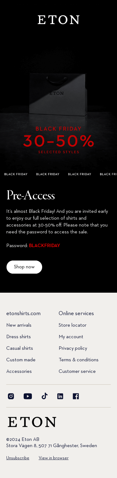 PRE-ACCESS: BLACK FRIDAY SALE