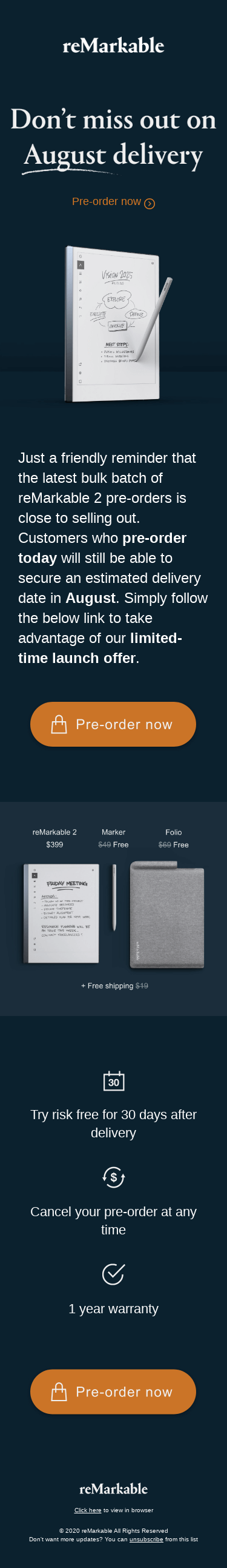 Pre-order your reMarkable 2 today