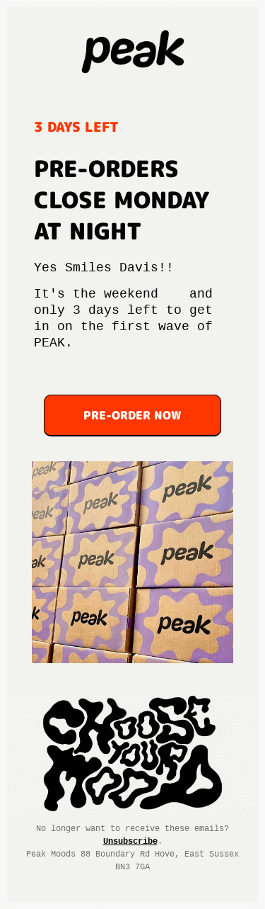 Pre-orders end Monday at midnight.