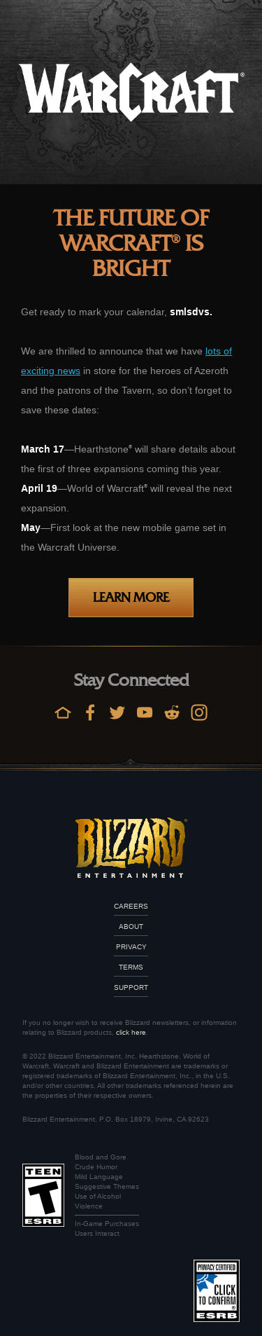 Prepare for the Future of Warcraft, smlsdvs