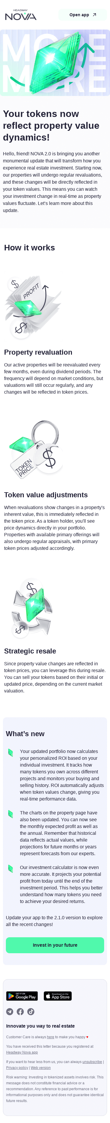 Property value dynamics now reflected in token prices