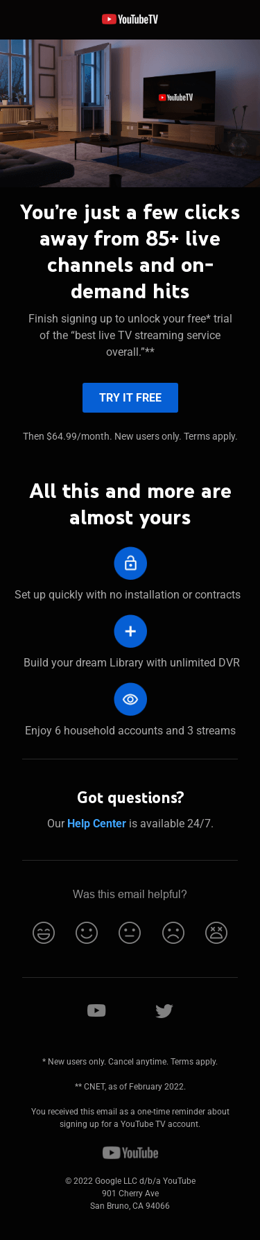 Psst … don’t miss your free YouTube TV trial