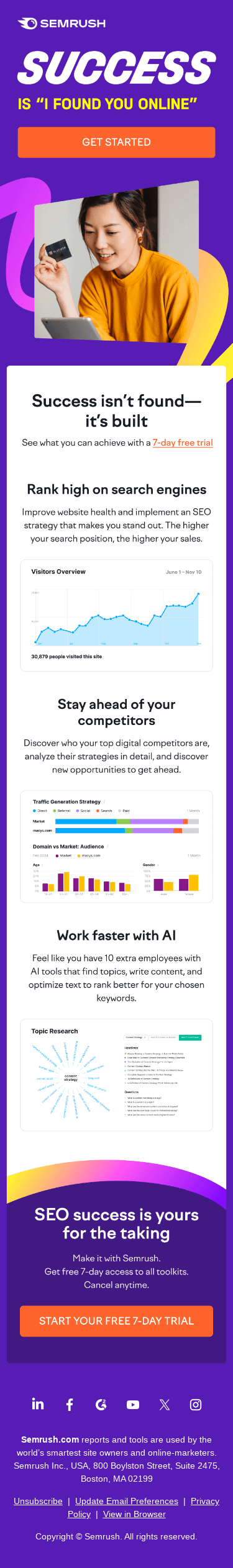 Put SEO success in your own hands with Semrush 👏