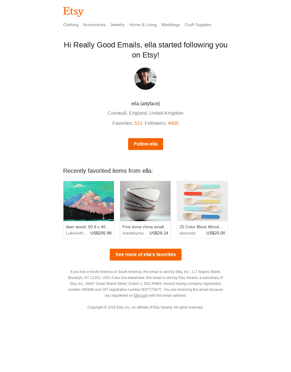 Really Good Emails, you have a new follower on Etsy!