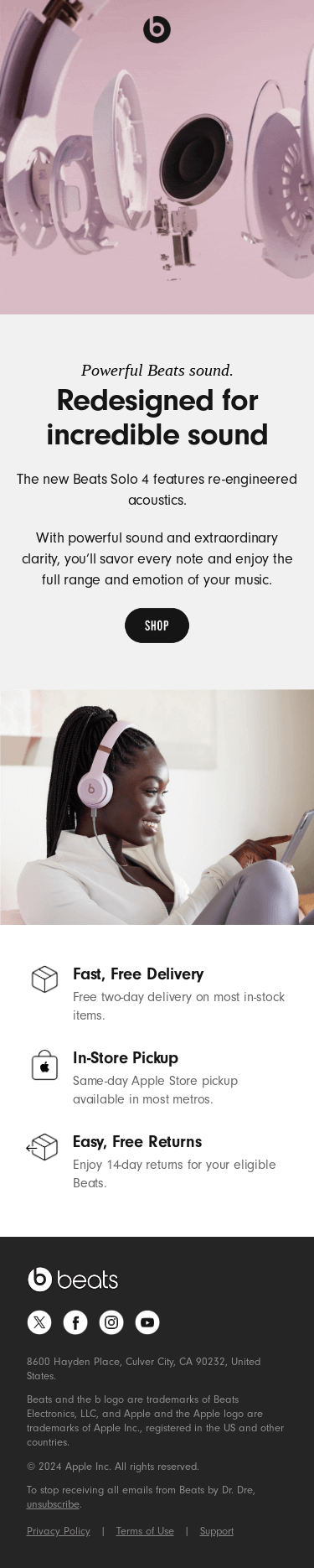 Redesigned for incredible sound