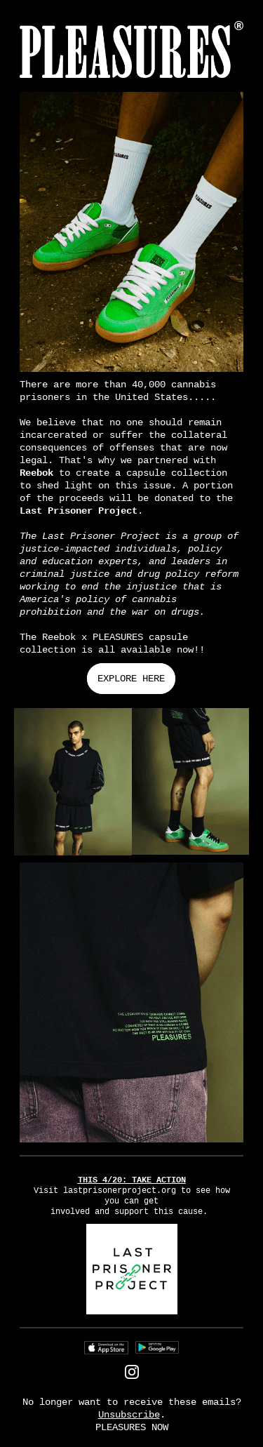 Reebok x PLEASURES Available Now!!
