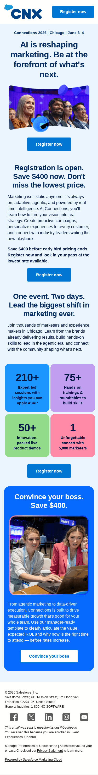 Registration is open. Save $400 before prices rise.