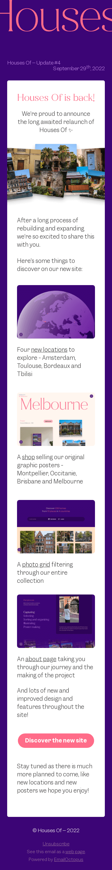 Relaunching the Houses Of project!