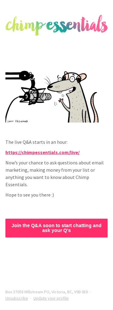 Reminder: Live Q&A starts soon