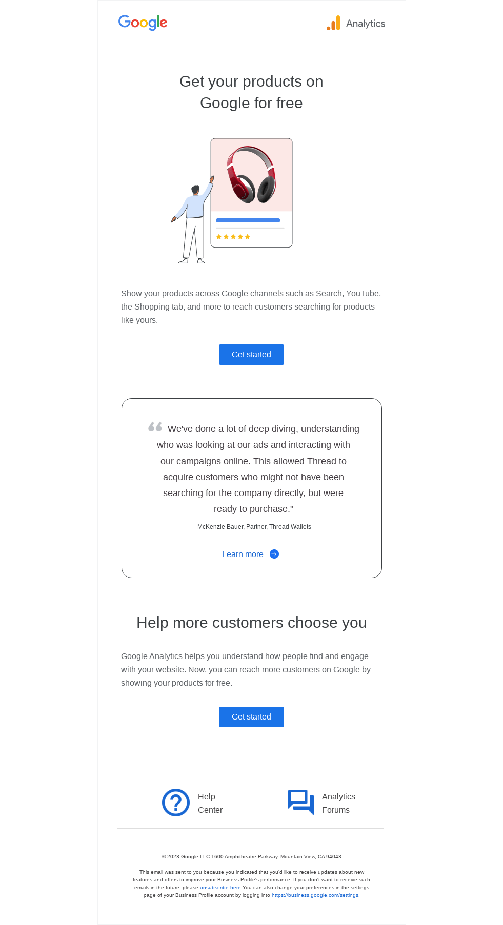 Reminder | Say hello to new customers, Really Good Emails - GA4