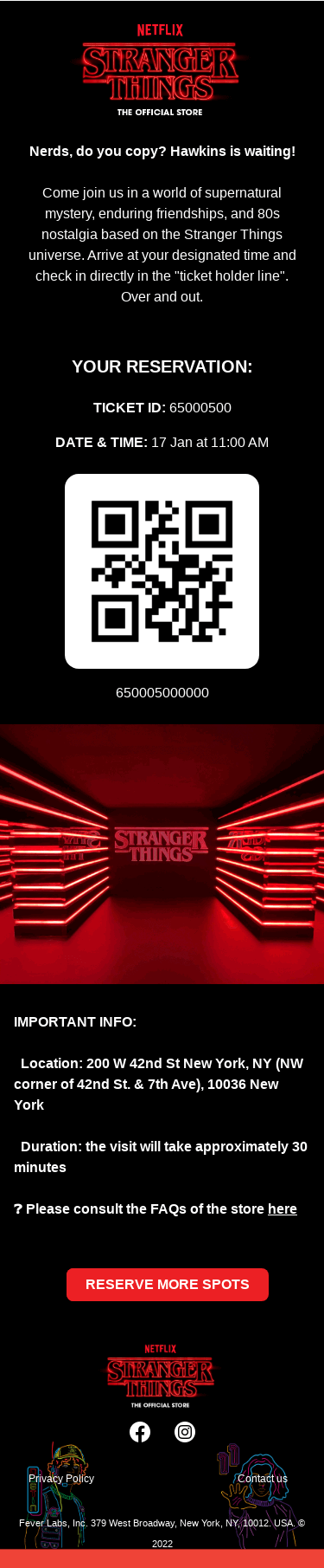 🚨 Reminder: your visit to Stranger Things: The Official Store is today