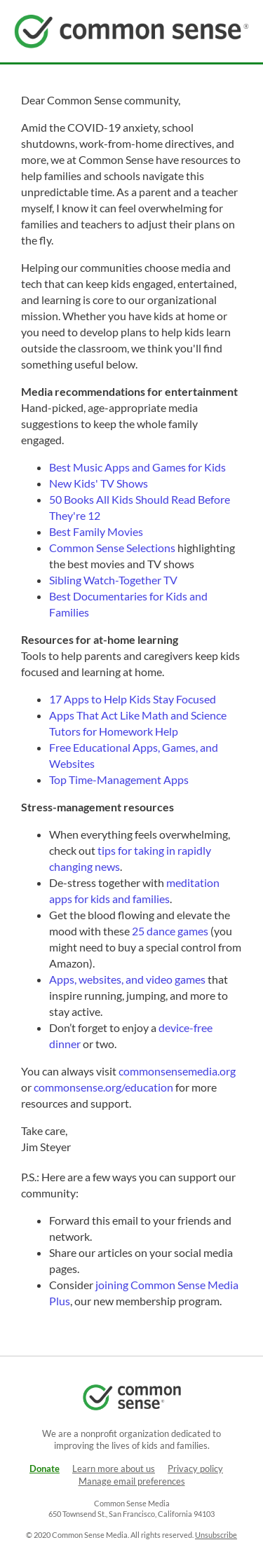 Resources for Families and Educators Facing Coronavirus Uncertainty