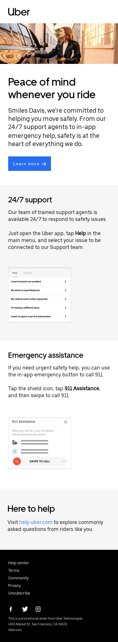 Safety support is available 24/7