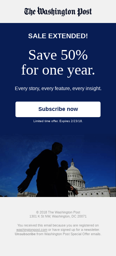 Sale extended one day only! Save 50% for one year when you subscribe today.