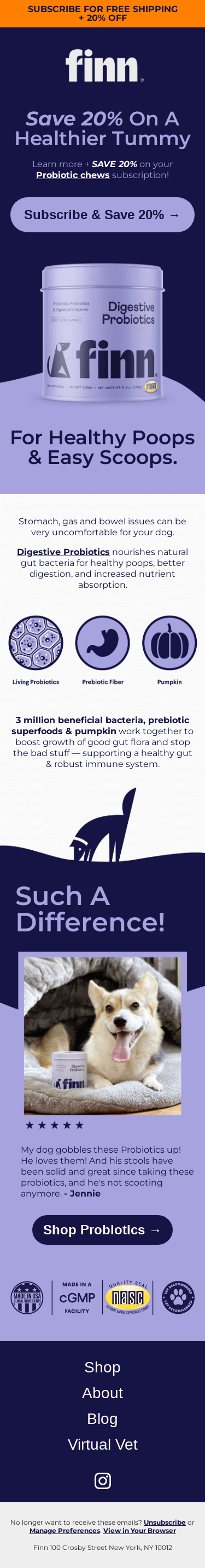 Save 20% on a Healthier Tummy 🐕