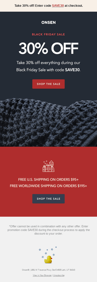 Save early: Take 30% now