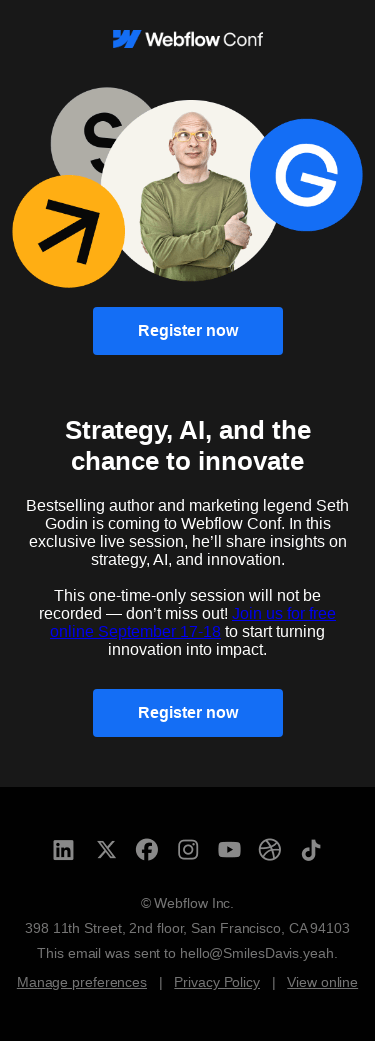 Save the date: Don’t miss Seth Godin’s exclusive live session ️