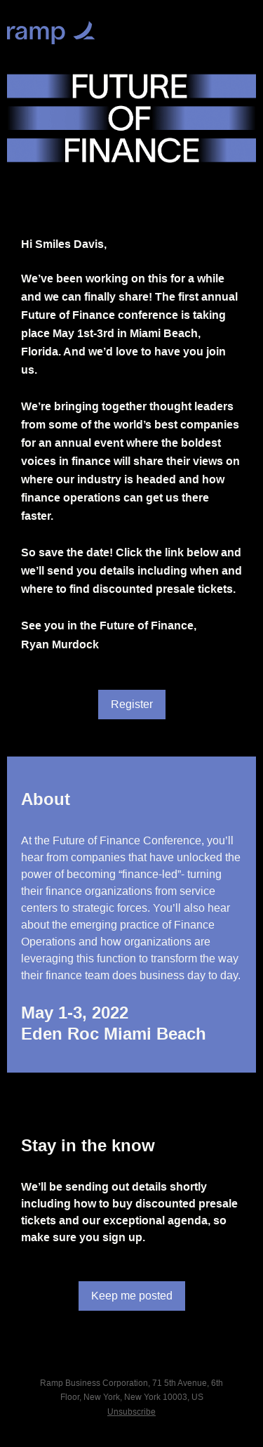 Save the Date for Ramp’s Future of Finance
