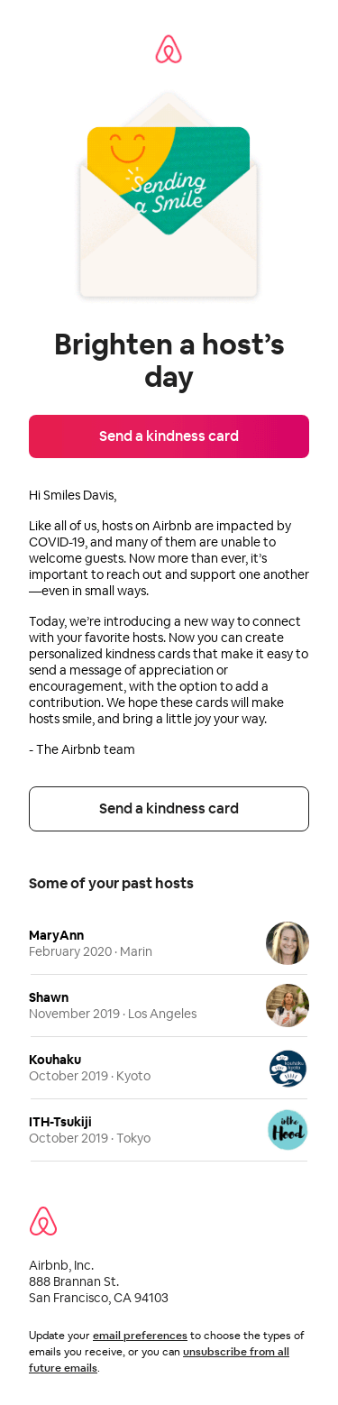 Say thanks to MaryAnn for hosting you in Marin