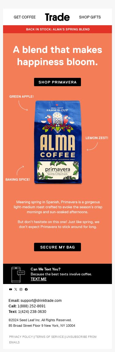 Seasonal Roast: Primavera from Alma