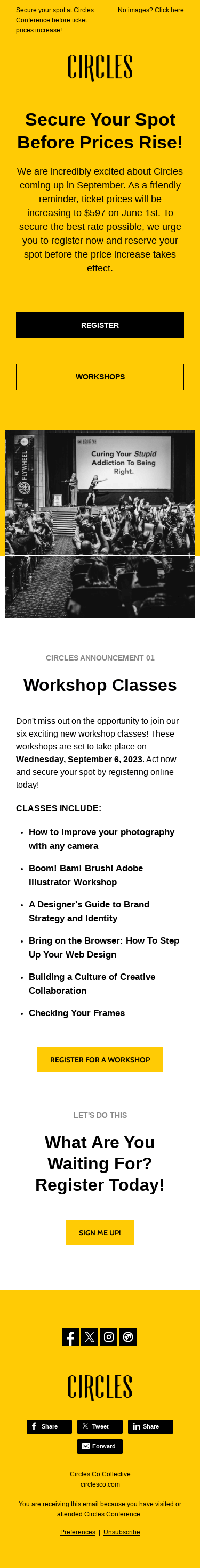 Secure your spot at Circles Conference before ticket prices increase!