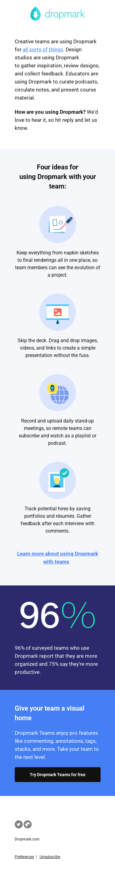 See how teams are using Dropmark