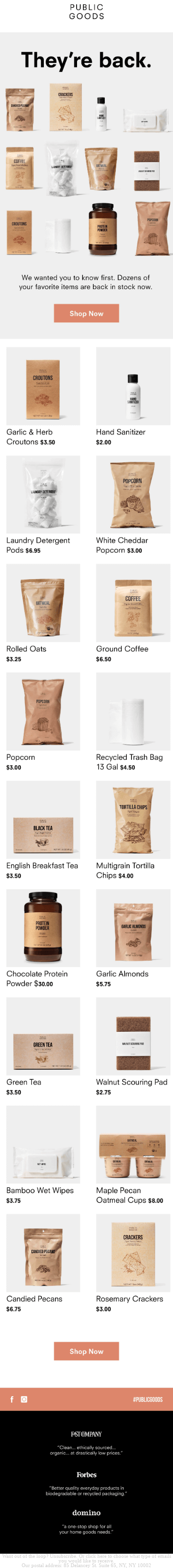 See What's Back In Stock.