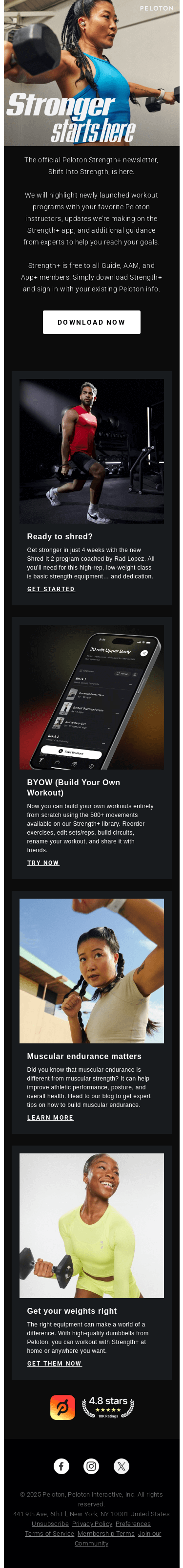 Shift Into Strength: the official Peloton Strength+ newsletter