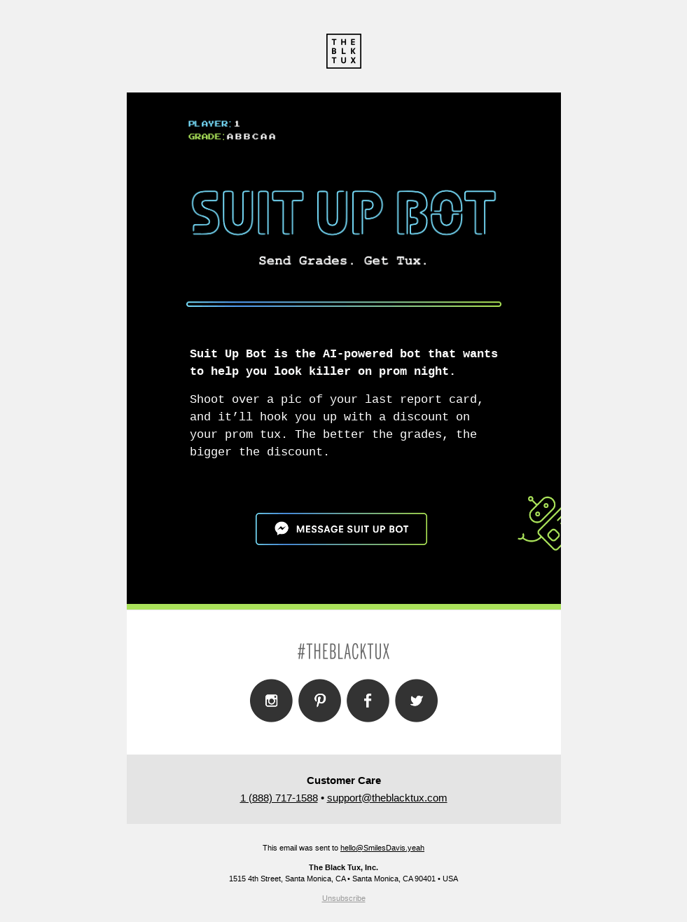 Show us your grades. Get a discount for prom.