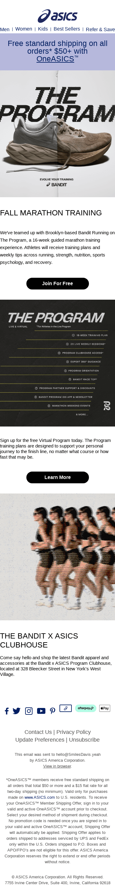 Sign up for our free marathon training program today.