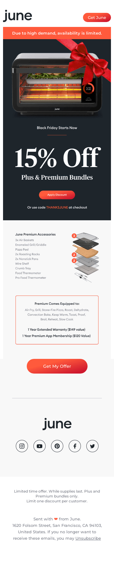 Smell that? June’s cooking up 15% off for Black Friday. 