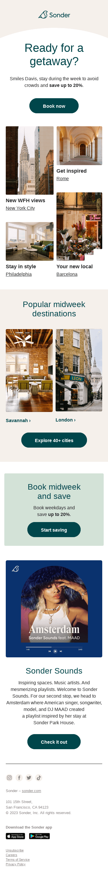 Smiles Davis, get away with Sonder.